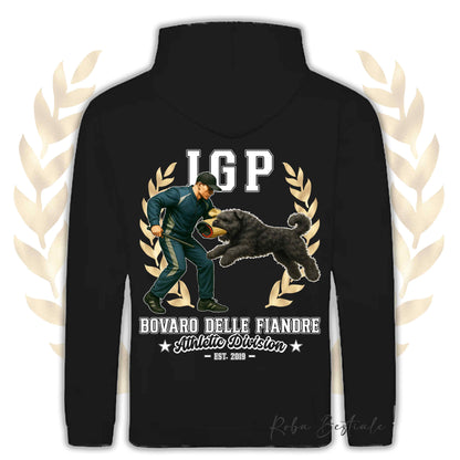 Felpa IGP ATTACK - BOVARO DELLE FIANDRE - Con Cappuccio e Tasconi, Unisex, in tanti colori - dalla XS alla 5XL