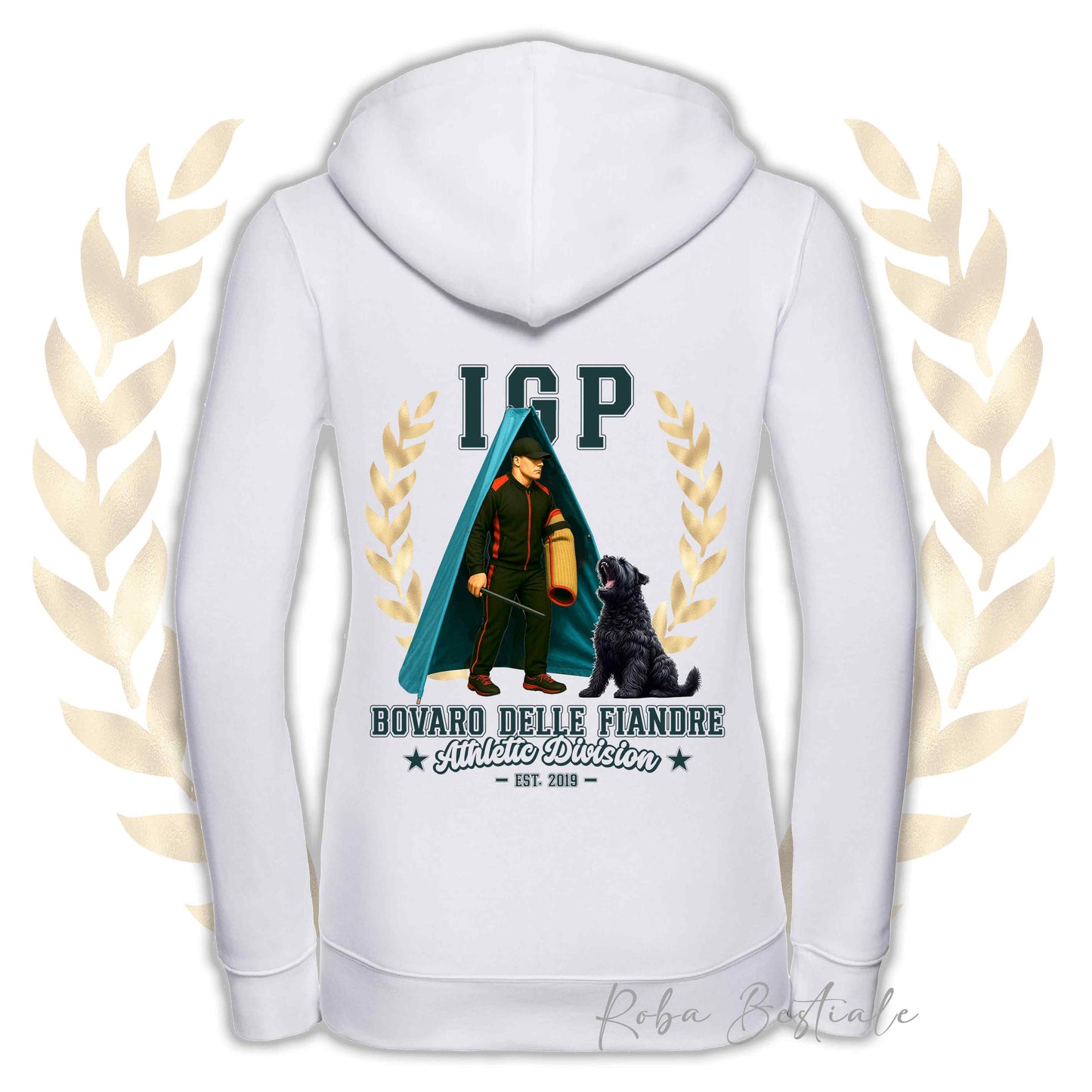 Felpa IGP REVIER - BOVARO DELLE FIANDRE - Con Cappuccio e Full Zip, Uomo o Donna, in tanti colori - dalla XS alla 5XL