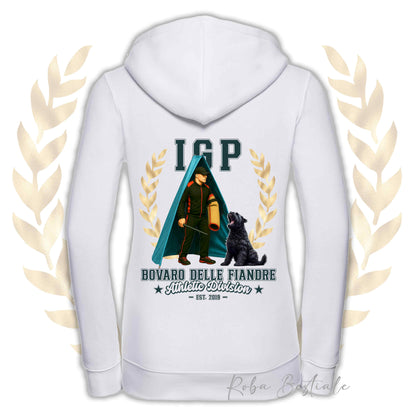 Felpa IGP REVIER - BOVARO DELLE FIANDRE - Con Cappuccio e Full Zip, Uomo o Donna, in tanti colori - dalla XS alla 5XL