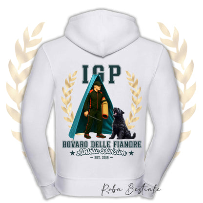 Felpa IGP REVIER - BOVARO DELLE FIANDRE - Con Cappuccio e Full Zip, Uomo o Donna, in tanti colori - dalla XS alla 5XL