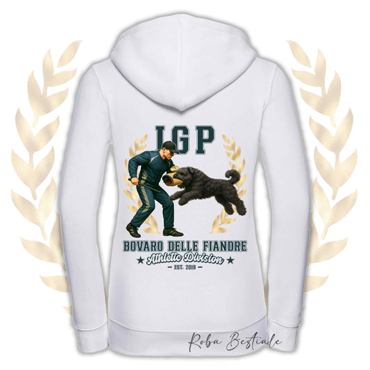 Felpa IGP ATTACK - BOVARO DELLE FIANDRE - Con Cappuccio e Full Zip, Uomo o Donna, in tanti colori - dalla XS alla 5XL
