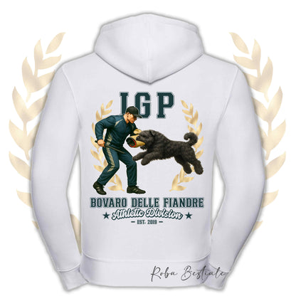 Felpa IGP ATTACK - BOVARO DELLE FIANDRE - Con Cappuccio e Full Zip, Uomo o Donna, in tanti colori - dalla XS alla 5XL