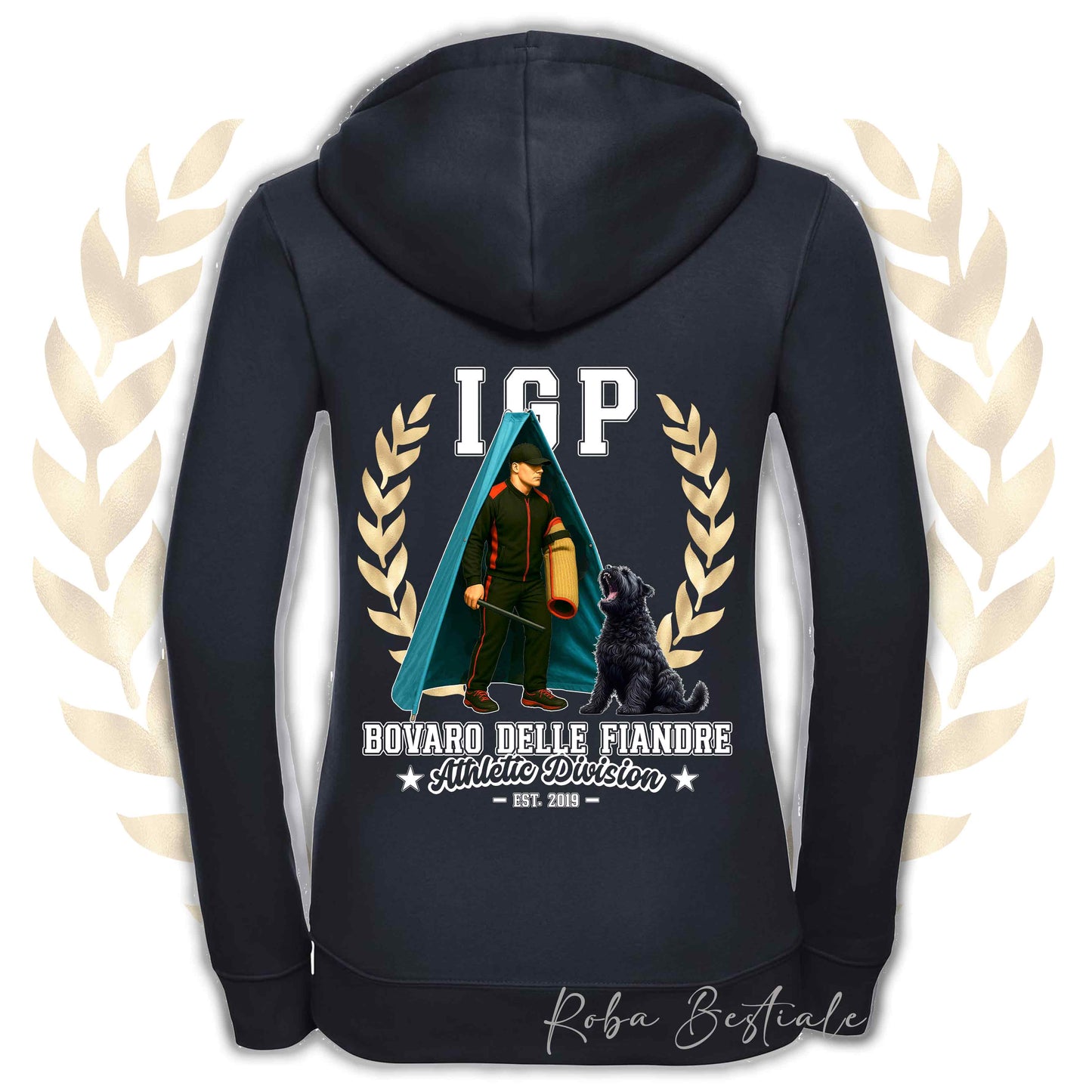 Felpa IGP REVIER - BOVARO DELLE FIANDRE - Con Cappuccio e Full Zip, Uomo o Donna, in tanti colori - dalla XS alla 5XL