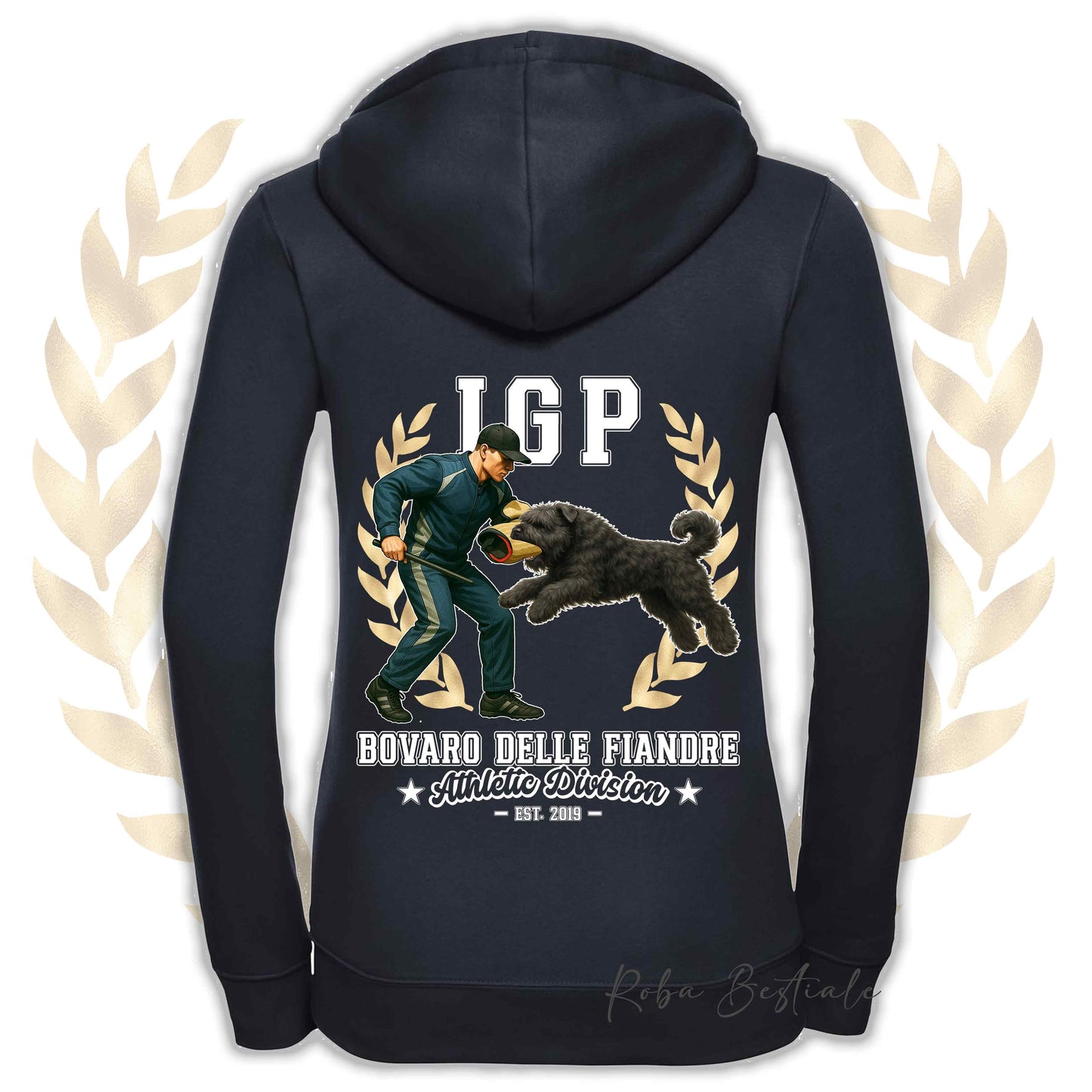 Felpa IGP ATTACK - BOVARO DELLE FIANDRE - Con Cappuccio e Full Zip, Uomo o Donna, in tanti colori - dalla XS alla 5XL