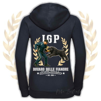 Felpa IGP ATTACK - BOVARO DELLE FIANDRE - Con Cappuccio e Full Zip, Uomo o Donna, in tanti colori - dalla XS alla 5XL