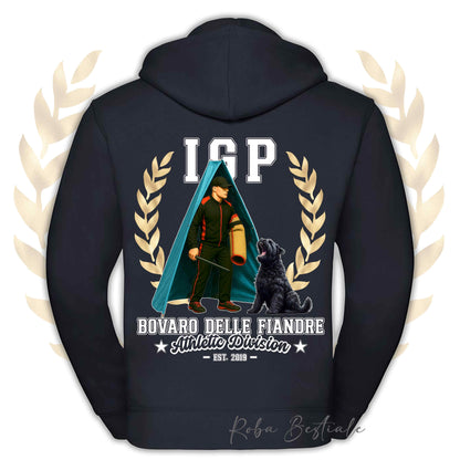 Felpa IGP REVIER - BOVARO DELLE FIANDRE - Con Cappuccio e Full Zip, Uomo o Donna, in tanti colori - dalla XS alla 5XL