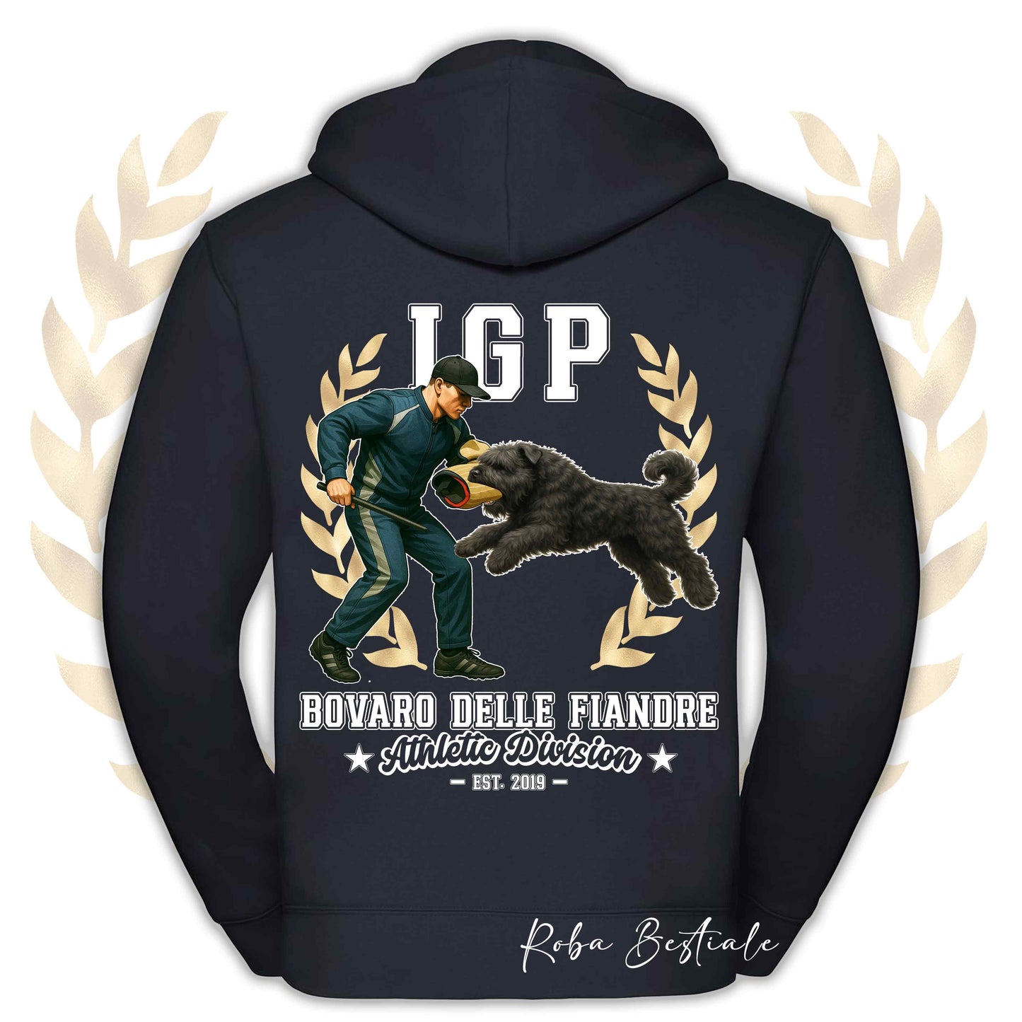 Felpa IGP ATTACK - BOVARO DELLE FIANDRE - Con Cappuccio e Full Zip, Uomo o Donna, in tanti colori - dalla XS alla 5XL