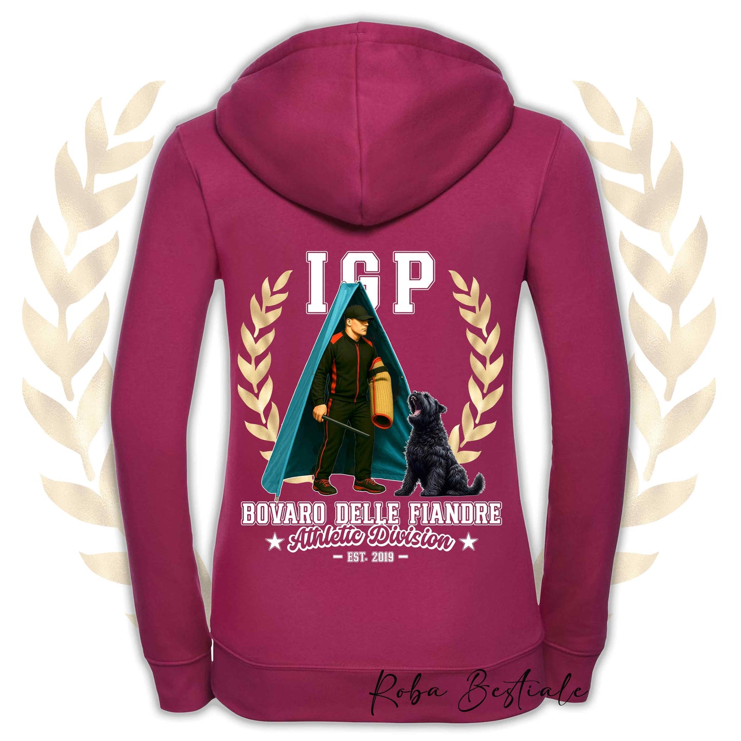 Felpa IGP REVIER - BOVARO DELLE FIANDRE - Con Cappuccio e Full Zip, Uomo o Donna, in tanti colori - dalla XS alla 5XL
