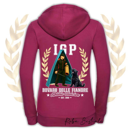 Felpa IGP REVIER - BOVARO DELLE FIANDRE - Con Cappuccio e Full Zip, Uomo o Donna, in tanti colori - dalla XS alla 5XL