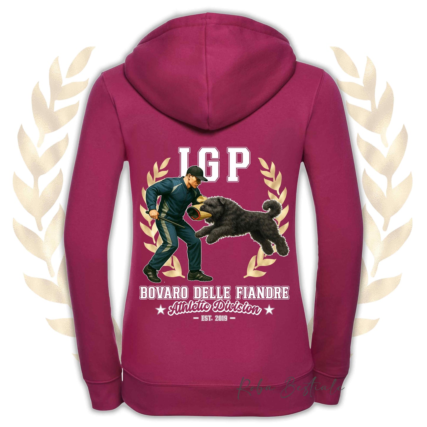 Felpa IGP ATTACK - BOVARO DELLE FIANDRE - Con Cappuccio e Full Zip, Uomo o Donna, in tanti colori - dalla XS alla 5XL