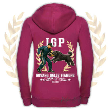 Felpa IGP ATTACK - BOVARO DELLE FIANDRE - Con Cappuccio e Full Zip, Uomo o Donna, in tanti colori - dalla XS alla 5XL
