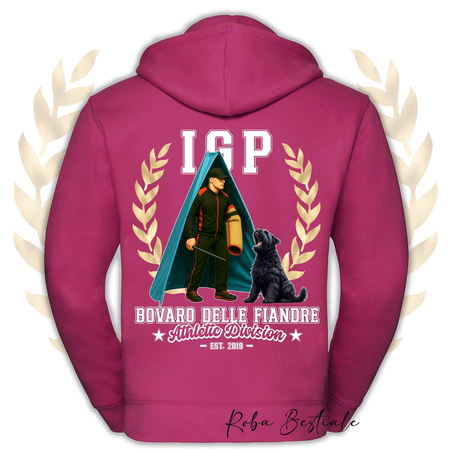 Felpa IGP REVIER - BOVARO DELLE FIANDRE - Con Cappuccio e Full Zip, Uomo o Donna, in tanti colori - dalla XS alla 5XL