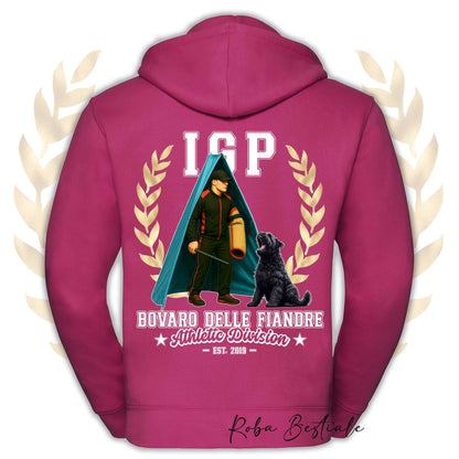 Felpa IGP REVIER - BOVARO DELLE FIANDRE - Con Cappuccio e Full Zip, Uomo o Donna, in tanti colori - dalla XS alla 5XL