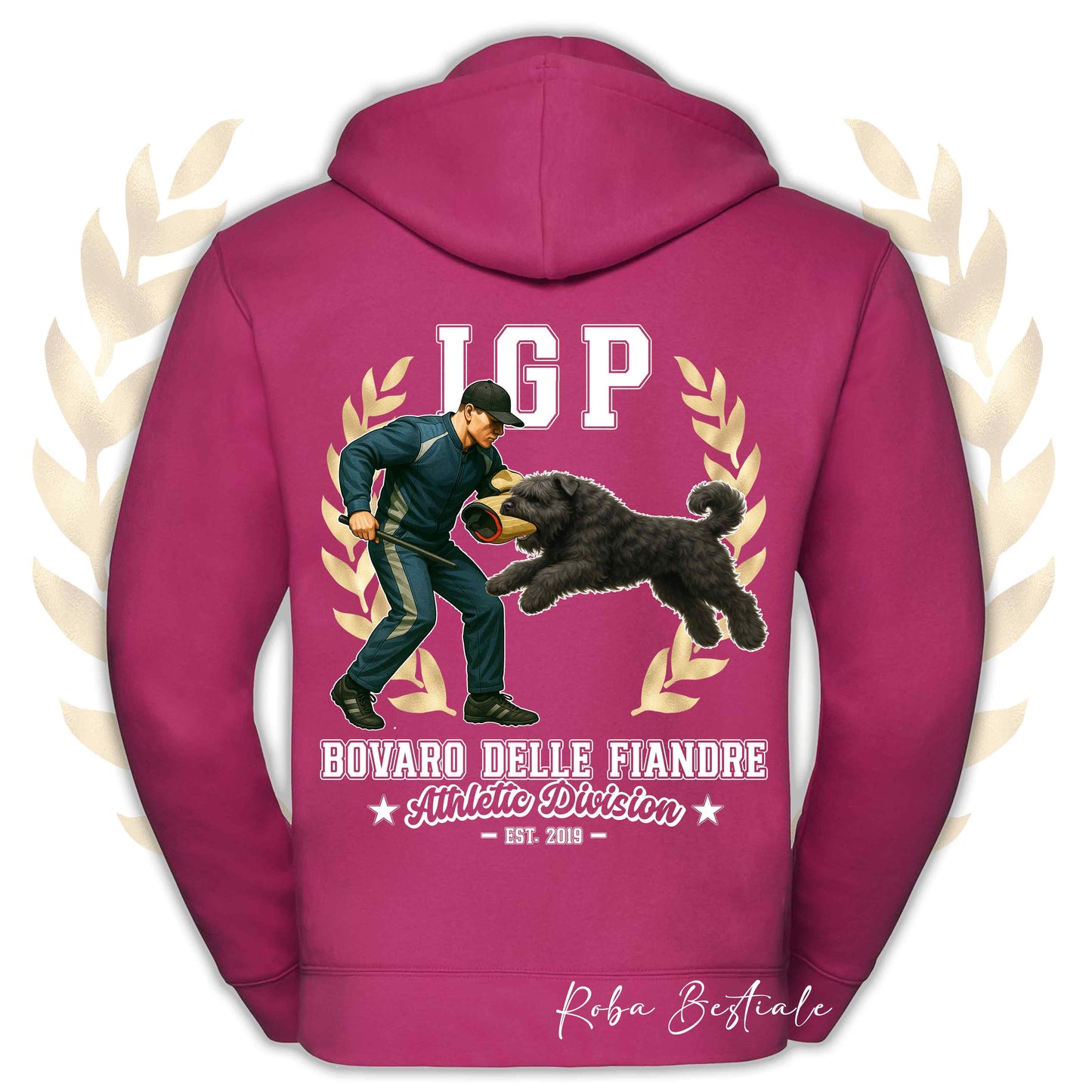 Felpa IGP ATTACK - BOVARO DELLE FIANDRE - Con Cappuccio e Full Zip, Uomo o Donna, in tanti colori - dalla XS alla 5XL