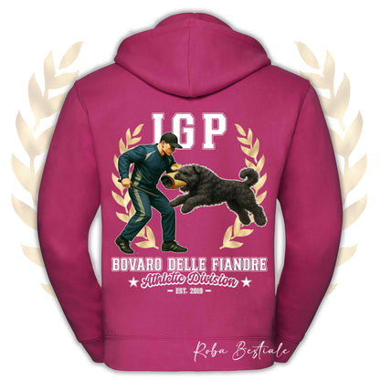 Felpa IGP ATTACK - BOVARO DELLE FIANDRE - Con Cappuccio e Full Zip, Uomo o Donna, in tanti colori - dalla XS alla 5XL