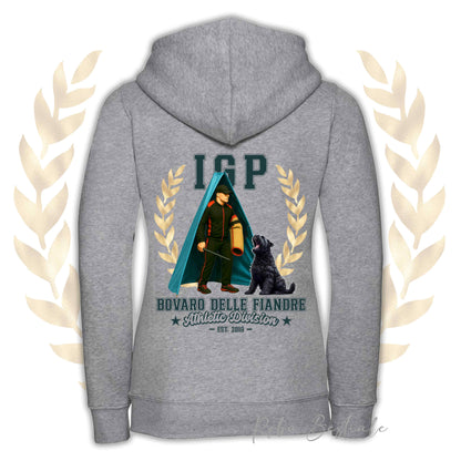 Felpa IGP REVIER - BOVARO DELLE FIANDRE - Con Cappuccio e Full Zip, Uomo o Donna, in tanti colori - dalla XS alla 5XL