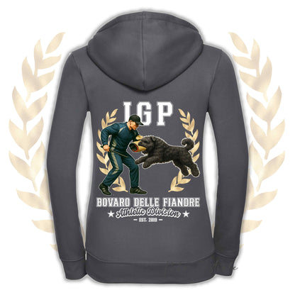 Felpa IGP ATTACK - BOVARO DELLE FIANDRE - Con Cappuccio e Full Zip, Uomo o Donna, in tanti colori - dalla XS alla 5XL