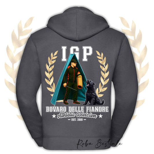 Felpa IGP REVIER - BOVARO DELLE FIANDRE - Con Cappuccio e Full Zip, Uomo o Donna, in tanti colori - dalla XS alla 5XL