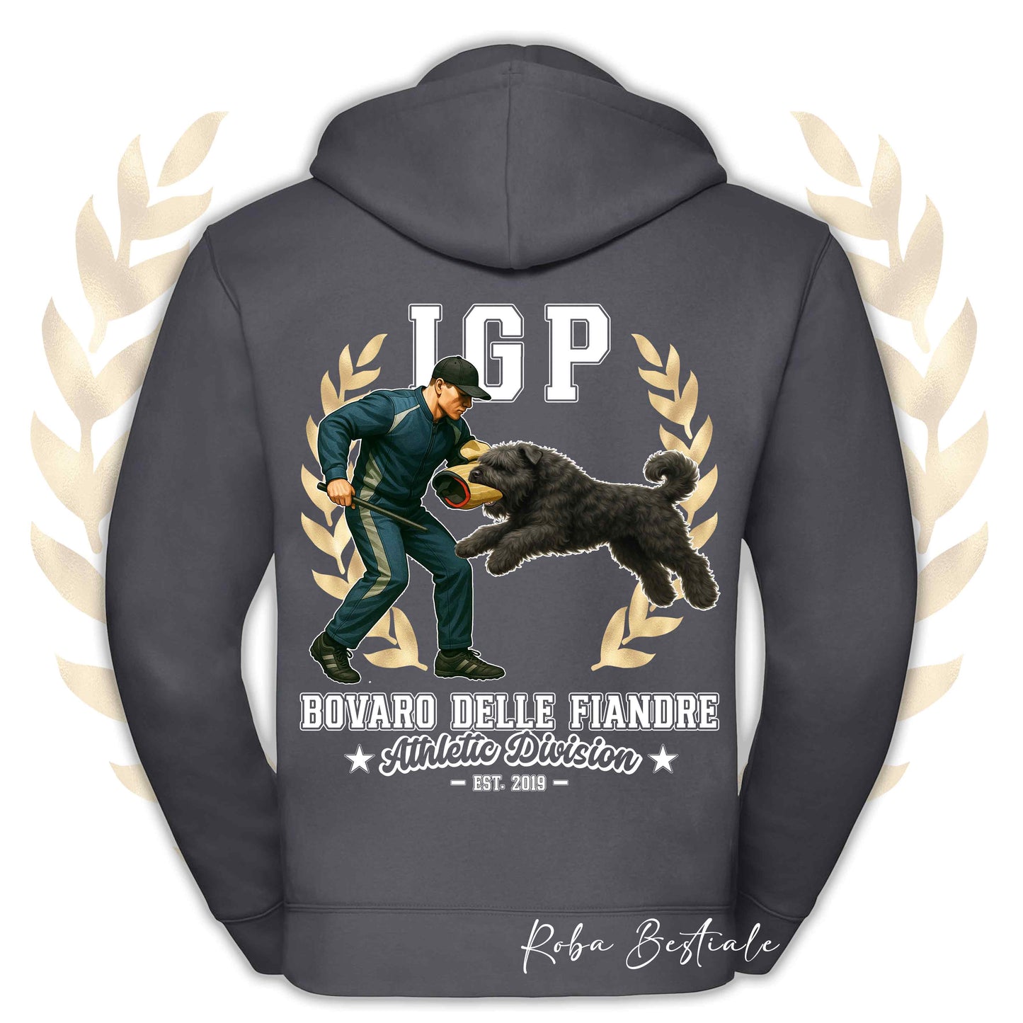 Felpa IGP ATTACK - BOVARO DELLE FIANDRE - Con Cappuccio e Full Zip, Uomo o Donna, in tanti colori - dalla XS alla 5XL