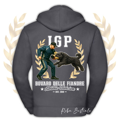 Felpa IGP ATTACK - BOVARO DELLE FIANDRE - Con Cappuccio e Full Zip, Uomo o Donna, in tanti colori - dalla XS alla 5XL