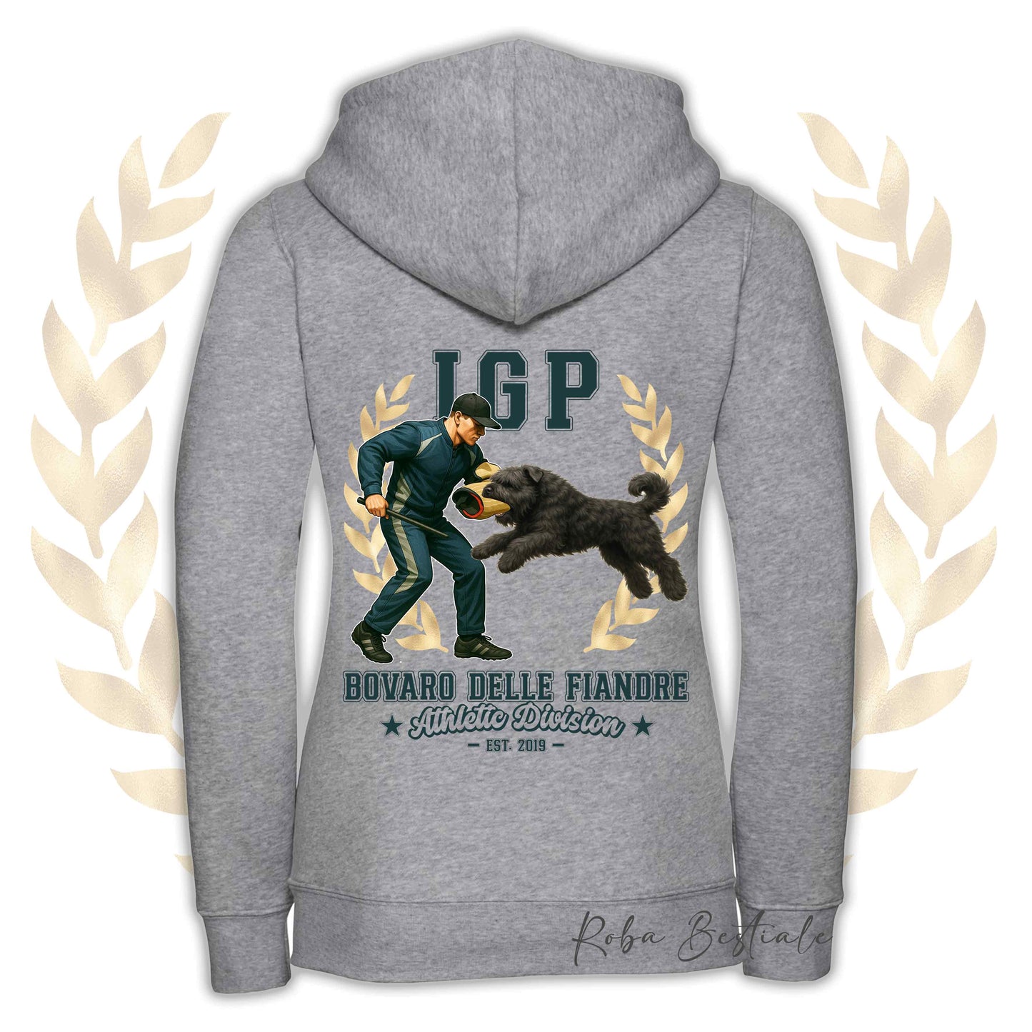 Felpa IGP ATTACK - BOVARO DELLE FIANDRE - Con Cappuccio e Full Zip, Uomo o Donna, in tanti colori - dalla XS alla 5XL
