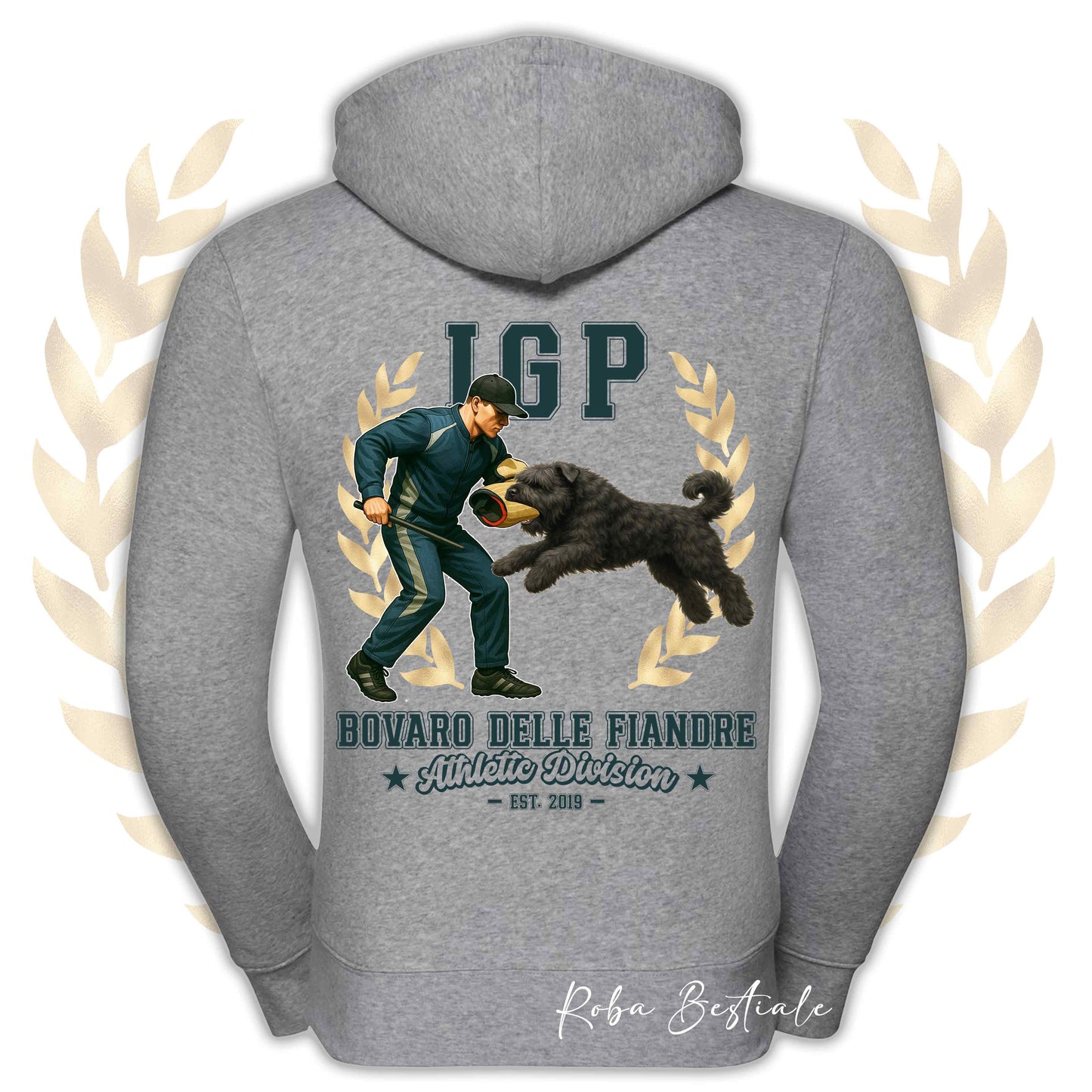 Felpa IGP ATTACK - BOVARO DELLE FIANDRE - Con Cappuccio e Full Zip, Uomo o Donna, in tanti colori - dalla XS alla 5XL