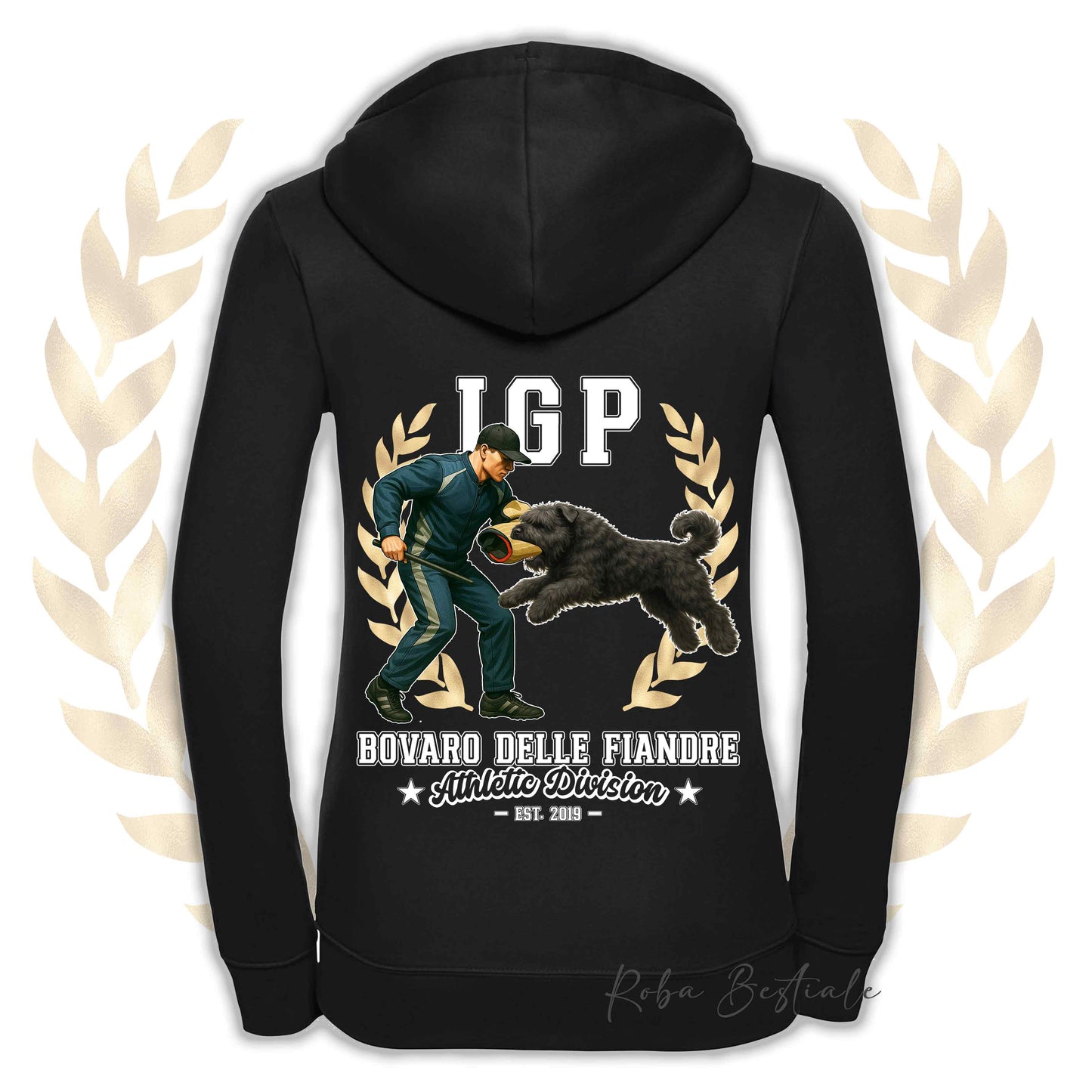 Felpa IGP ATTACK - BOVARO DELLE FIANDRE - Con Cappuccio e Full Zip, Uomo o Donna, in tanti colori - dalla XS alla 5XL