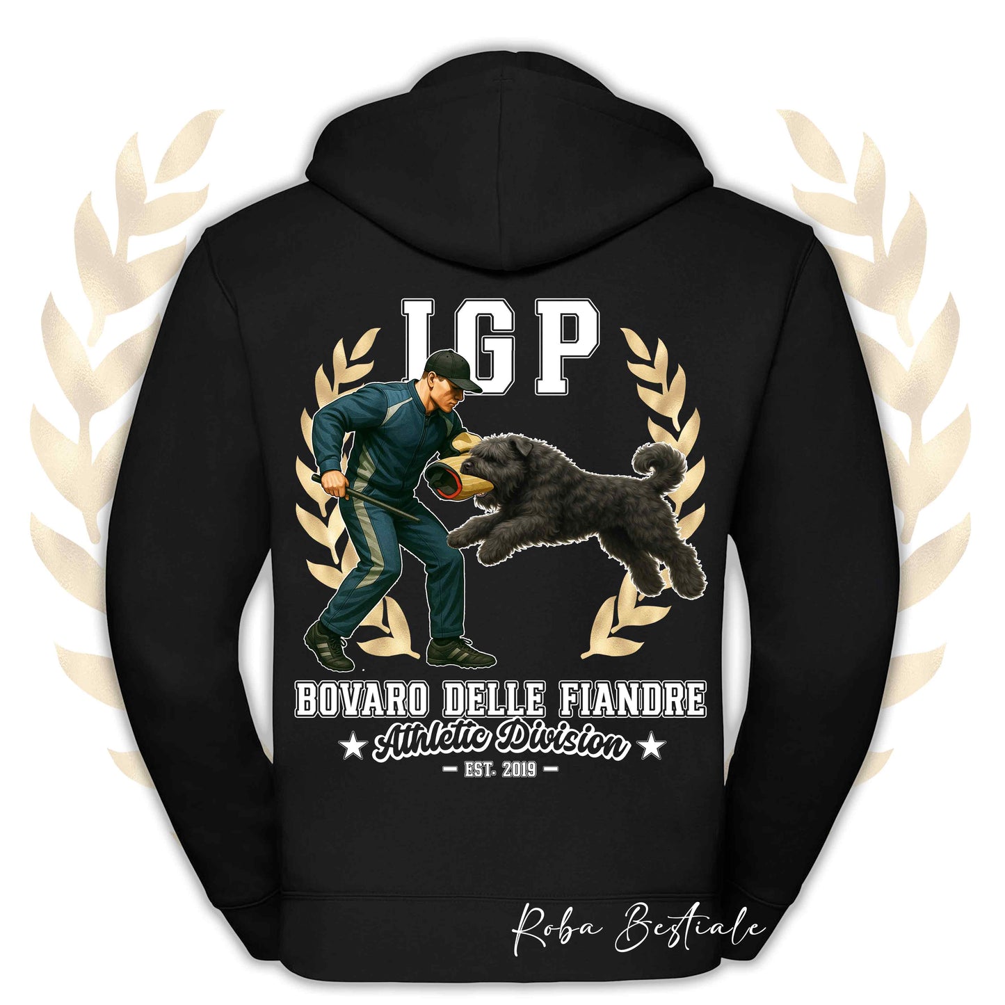 Felpa IGP ATTACK - BOVARO DELLE FIANDRE - Con Cappuccio e Full Zip, Uomo o Donna, in tanti colori - dalla XS alla 5XL