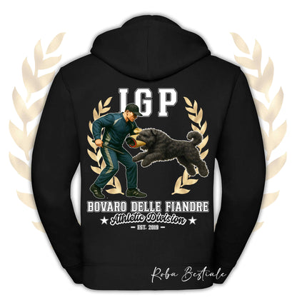 Felpa IGP ATTACK - BOVARO DELLE FIANDRE - Con Cappuccio e Full Zip, Uomo o Donna, in tanti colori - dalla XS alla 5XL