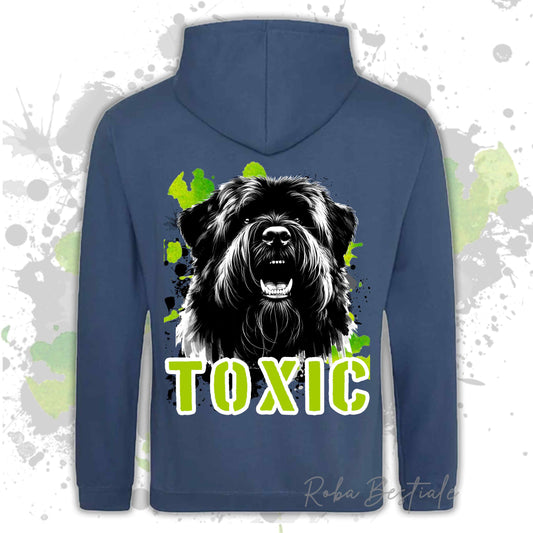 Felpa TOXIC - BOVARO DELLE FIANDRE - Con Cappuccio e Tasconi, Unisex, in tanti colori - dalla XS alla 5XL