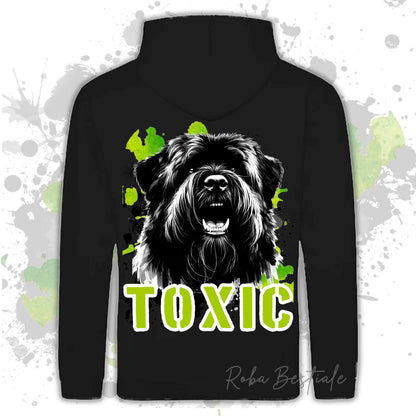 Felpa TOXIC - BOVARO DELLE FIANDRE - Con Cappuccio e Tasconi, Unisex, in tanti colori - dalla XS alla 5XL