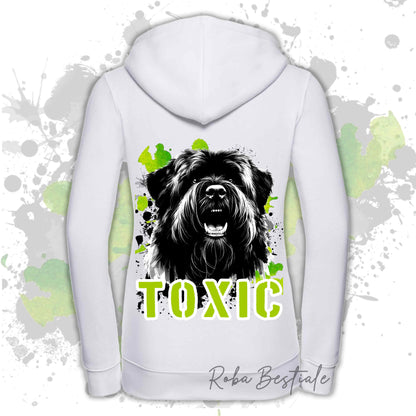 Felpa TOXIC - BOVARO DELLE FIANDRE - Con Cappuccio e Full Zip, Uomo o Donna, in tanti colori - dalla XS alla 5XL
