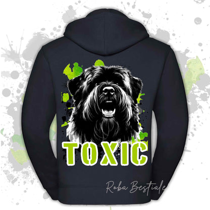 Felpa TOXIC - BOVARO DELLE FIANDRE - Con Cappuccio e Full Zip, Uomo o Donna, in tanti colori - dalla XS alla 5XL