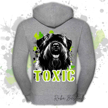 Felpa TOXIC - BOVARO DELLE FIANDRE - Con Cappuccio e Full Zip, Uomo o Donna, in tanti colori - dalla XS alla 5XL