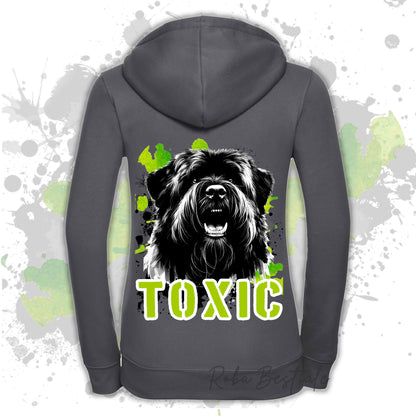 Felpa TOXIC - BOVARO DELLE FIANDRE - Con Cappuccio e Full Zip, Uomo o Donna, in tanti colori - dalla XS alla 5XL