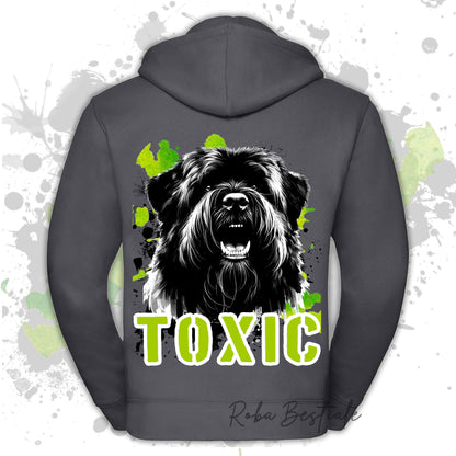 Felpa TOXIC - BOVARO DELLE FIANDRE - Con Cappuccio e Full Zip, Uomo o Donna, in tanti colori - dalla XS alla 5XL