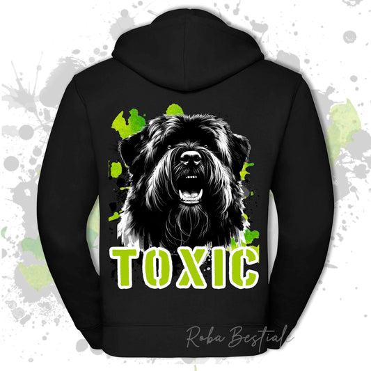 Felpa TOXIC - BOVARO DELLE FIANDRE - Con Cappuccio e Full Zip, Uomo o Donna, in tanti colori - dalla XS alla 5XL