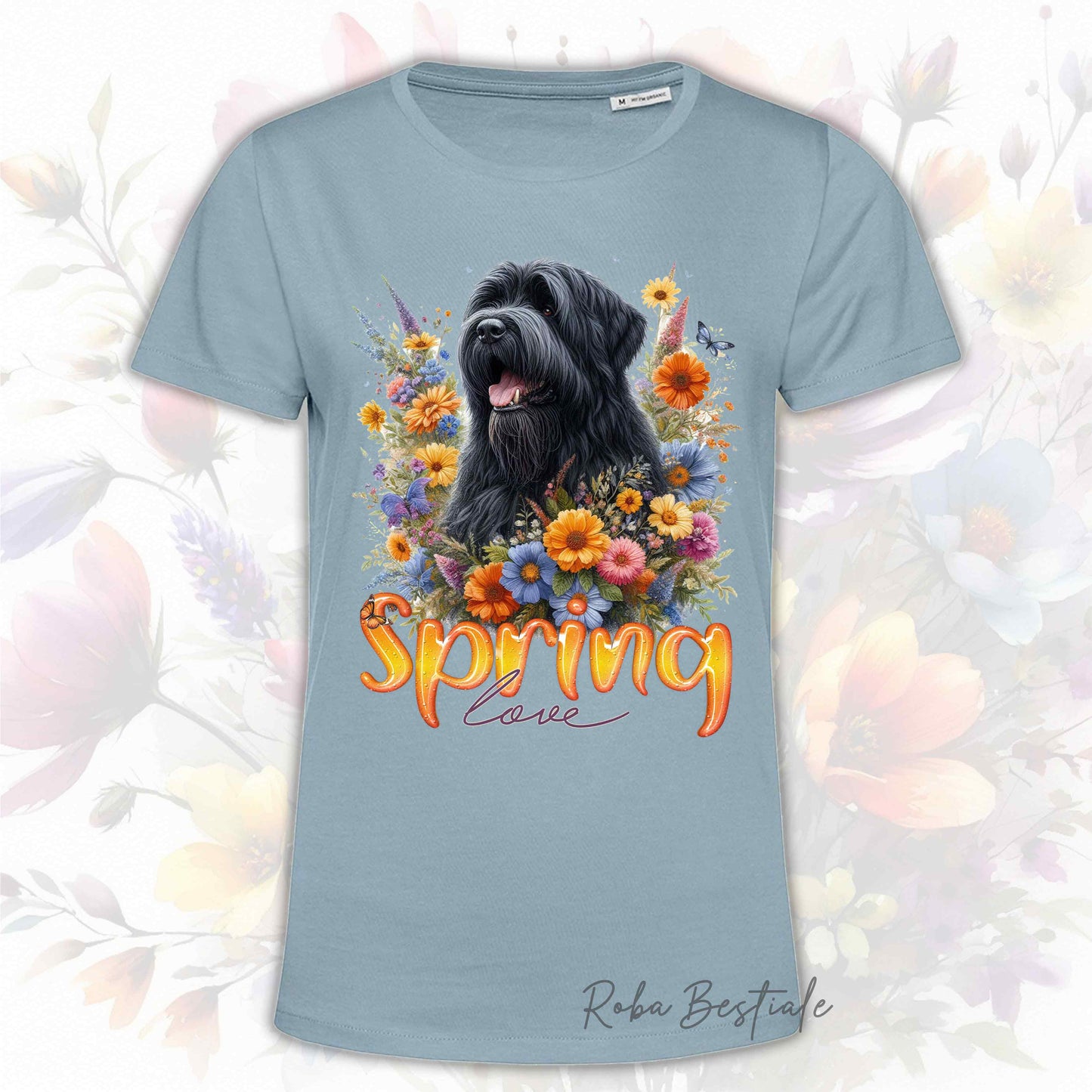 T-Shirt SPRING LOVE - BOVARO DELLE FIANDRE - Uomo o Donna, disponibile in tanti colori - dalla XS alla 5XL