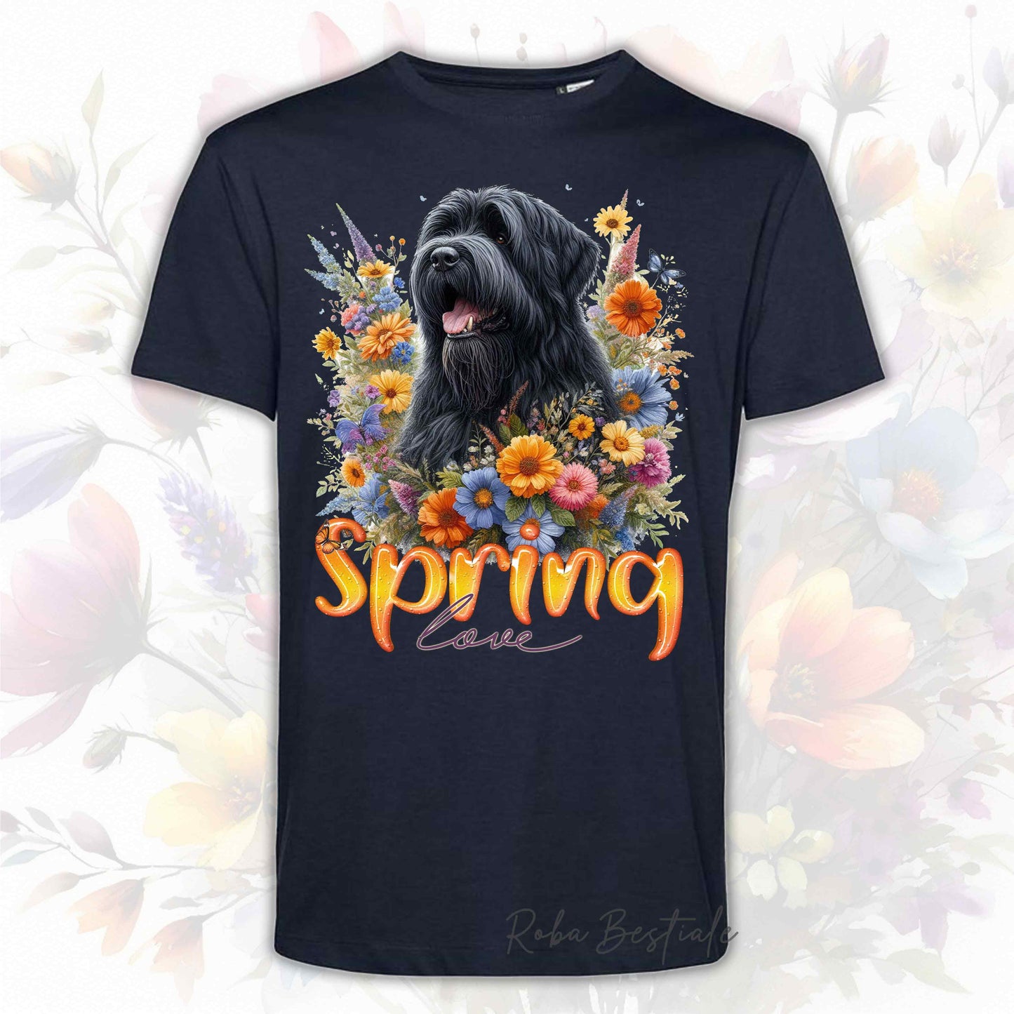 T-Shirt SPRING LOVE - BOVARO DELLE FIANDRE - Uomo o Donna, disponibile in tanti colori - dalla XS alla 5XL
