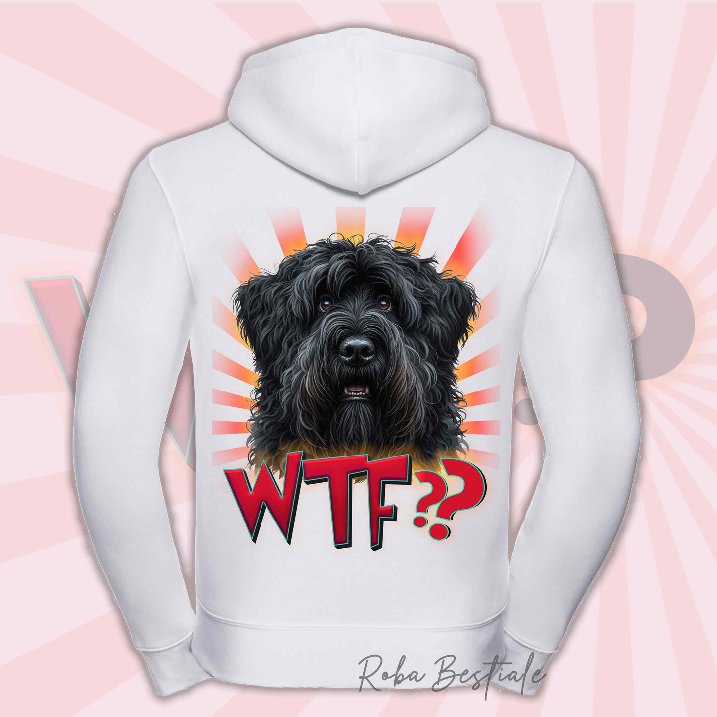Felpa WTF?? - BOVARO DELLE FIANDRE - Con Cappuccio e Full Zip, Uomo o Donna, in tanti colori - dalla XS alla 5XL