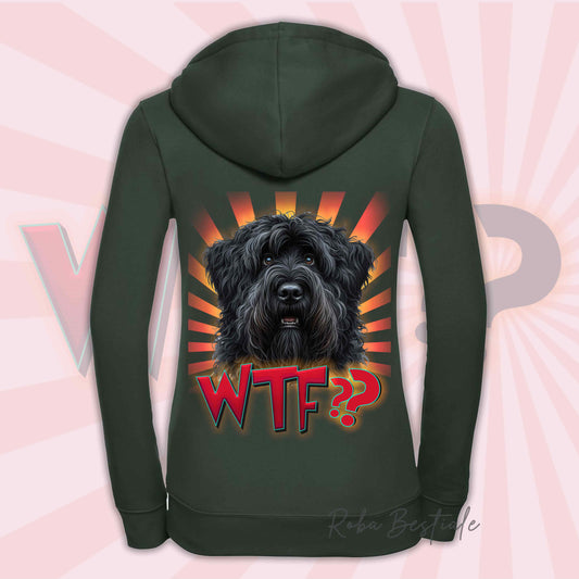 Felpa WTF?? - BOVARO DELLE FIANDRE - Con Cappuccio e Full Zip, Uomo o Donna, in tanti colori - dalla XS alla 5XL