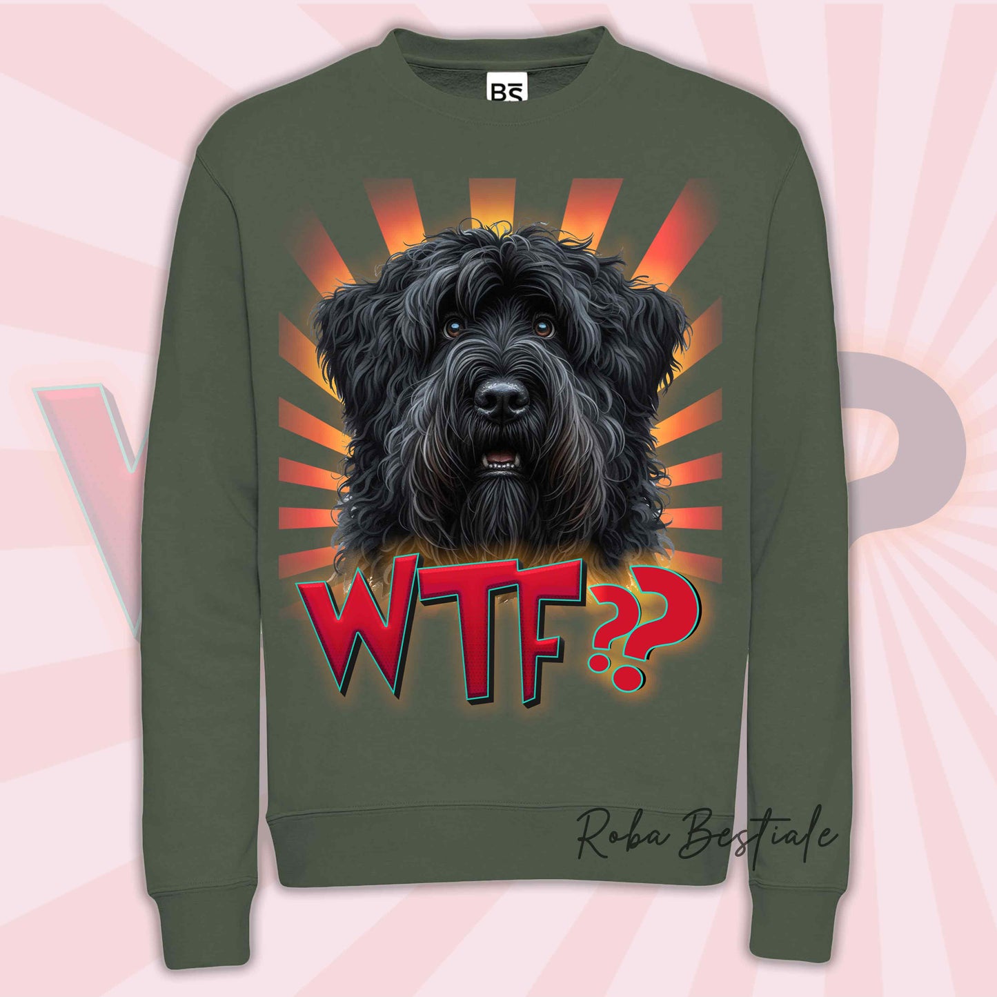 Felpa WTF?? - BOVARO DELLE FIANDRE - Girocollo, Unisex, in tanti colori! - dalla XS alla 3XL