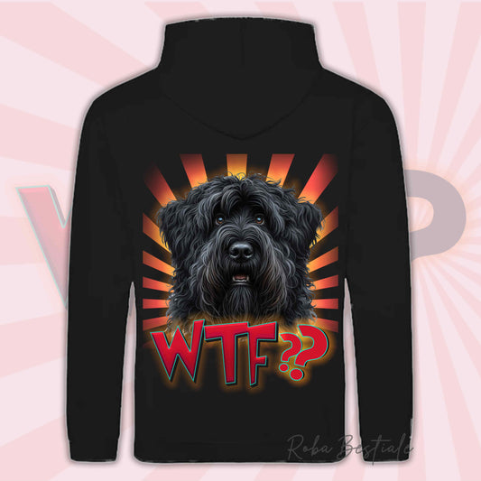 Felpa WTF?? - BOVARO DELLE FIANDRE - Con Cappuccio e Tasconi, Unisex, in tanti colori - dalla XS alla 5XL