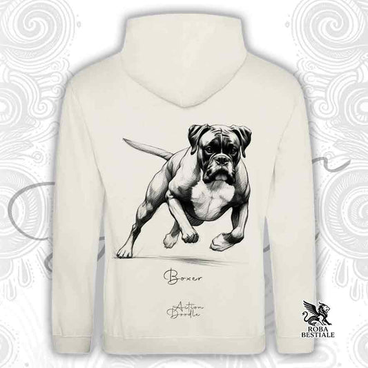 Felpa ACTION DOODLE - BOXER Fulvo - Con Cappuccio e Tasconi, diversi colori, Unisex - dalla XS alla 3XL