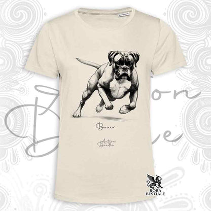 T-shirt ACTION DOODLE - BOXER Fauve - Blanche ou Beige, Homme ou Femme - du XS au 5XL