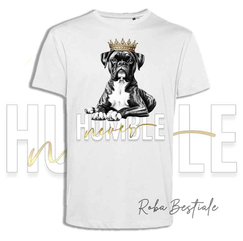 T-shirt NEVER HUMBLE - BOXER Tigrato