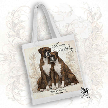 Tote Bag NOBILITY - BOXER Tigrato - 100% Cotone - Bianca o Beige