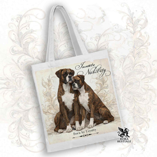 Tote Bag NOBILITY - BOXER Tigrato - 100% Cotone - Bianca o Beige