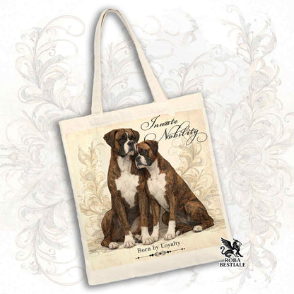Tote Bag NOBILITY - BOXER Tigrato - 100% Cotone - Bianca o Beige