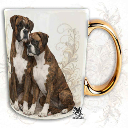 Tazza NOBILITY - BOXER Tigrato - Manico ORO - 330 ml - in Ceramica
